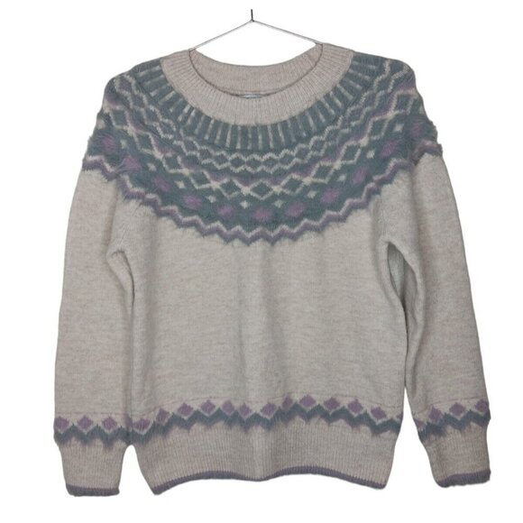 Fate Soft Sweater Fair Isle Size S Long Sleeve Crew Neck - Picture 1 of 14